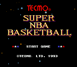 Tecmo Super NBA Basketball (USA) Title Screen